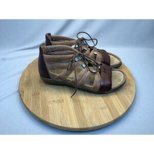 Naot Sandal Size 37 (6-6.5) Women's Selo Strappy Upper Brown Tan Leather